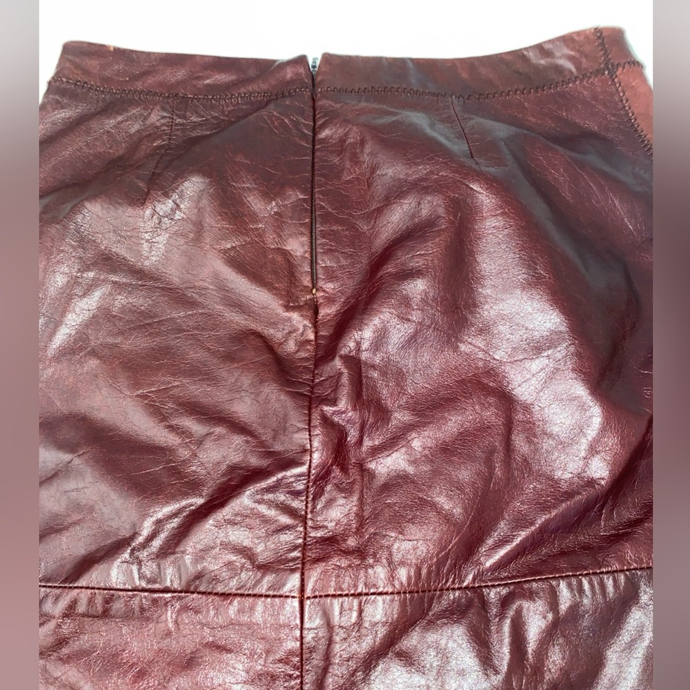 Vintage Gap Patchwork Leather Midi Lined Pencil S… - image 8